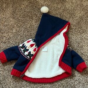 Hanna Andersson Red and Navy Knit Jacket